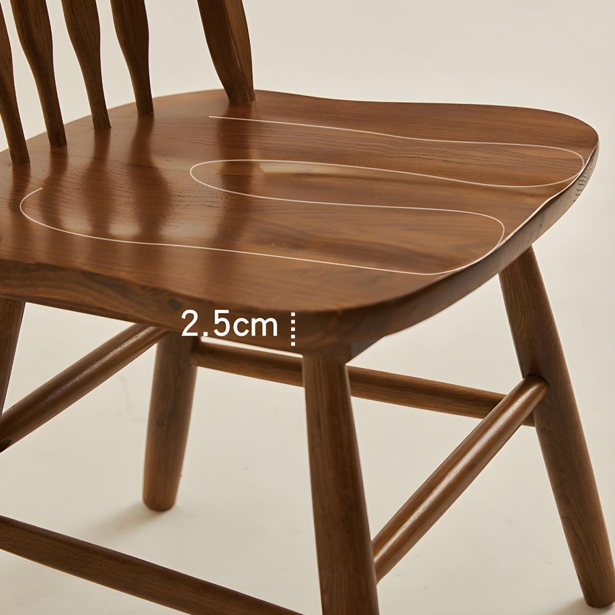 Oak Wood Windsor Back Side Chair for Home - Set of 2 - Image 6