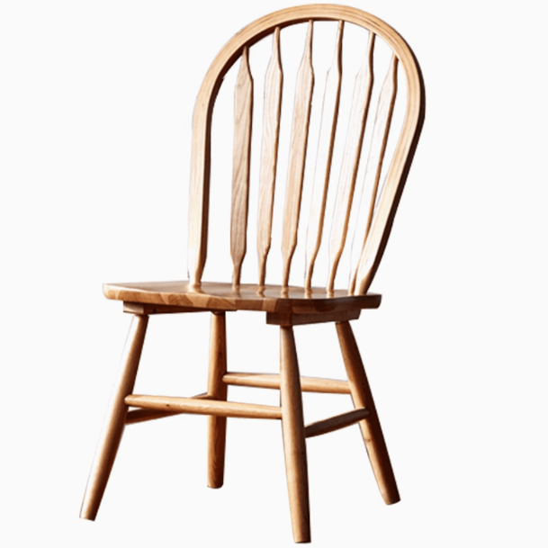 Oak Wood Windsor Back Side Chair for Home - Set of 2 - Image 14