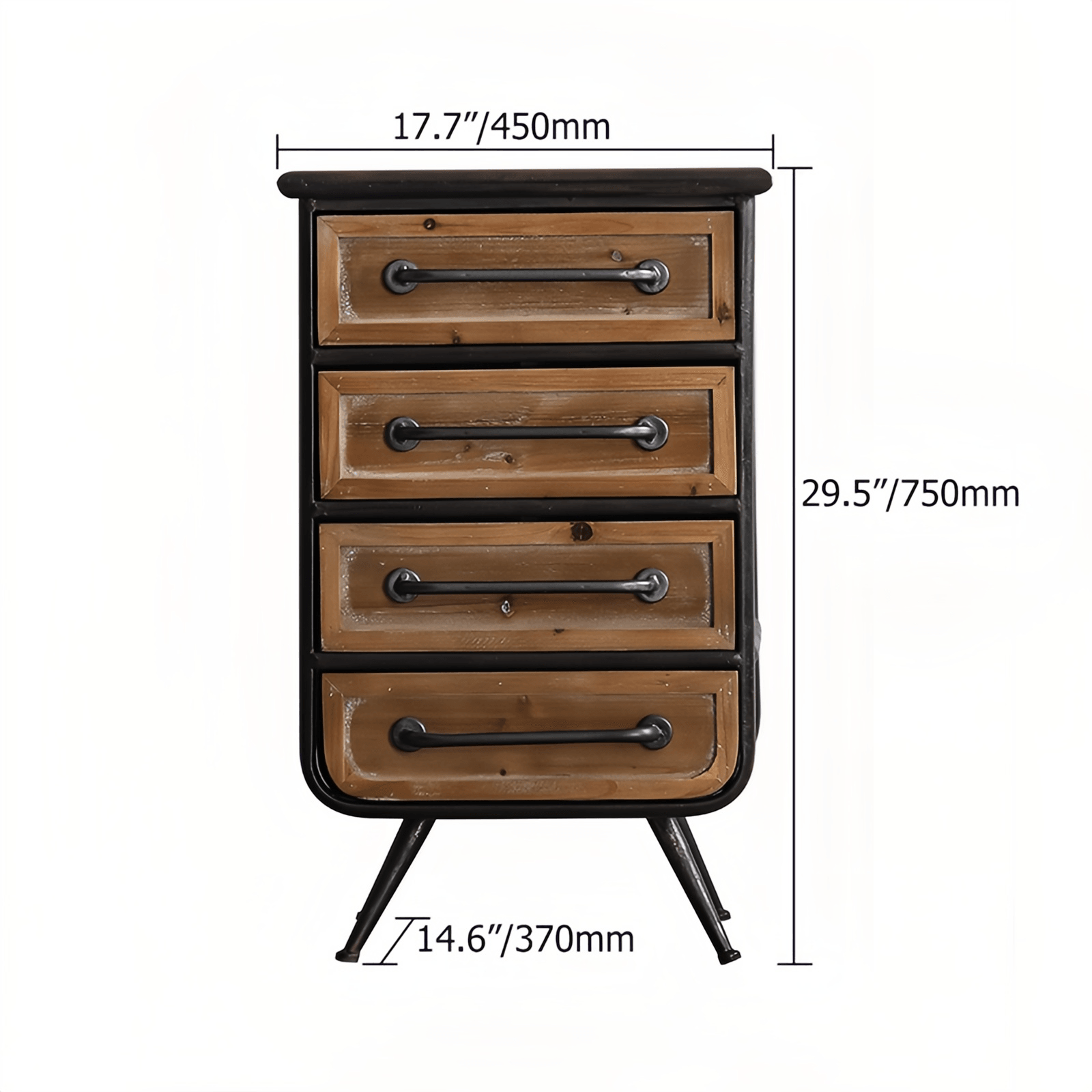 Living Room Storage Cabinet Industrial Tall Kitchen Cabinets With 4 Drawers - Image 9