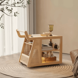 Alternative view of Mobile Kitchen Island Modern Bar Cart Rolling Island Small Kitchen Cart On Wheels