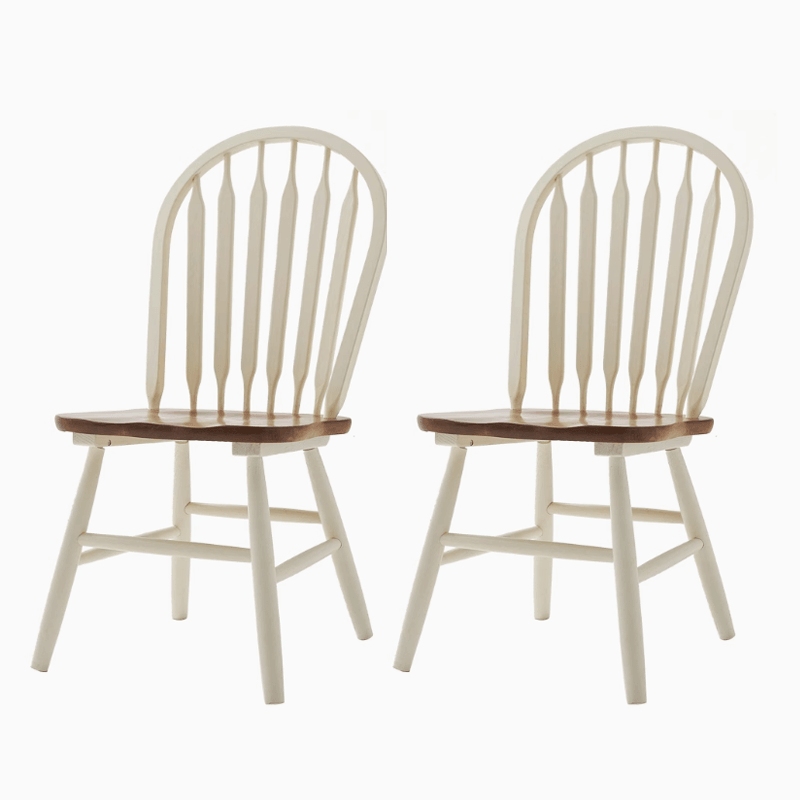 Oak Wood Windsor Back Side Chair for Home - Set of 2 - Image 18