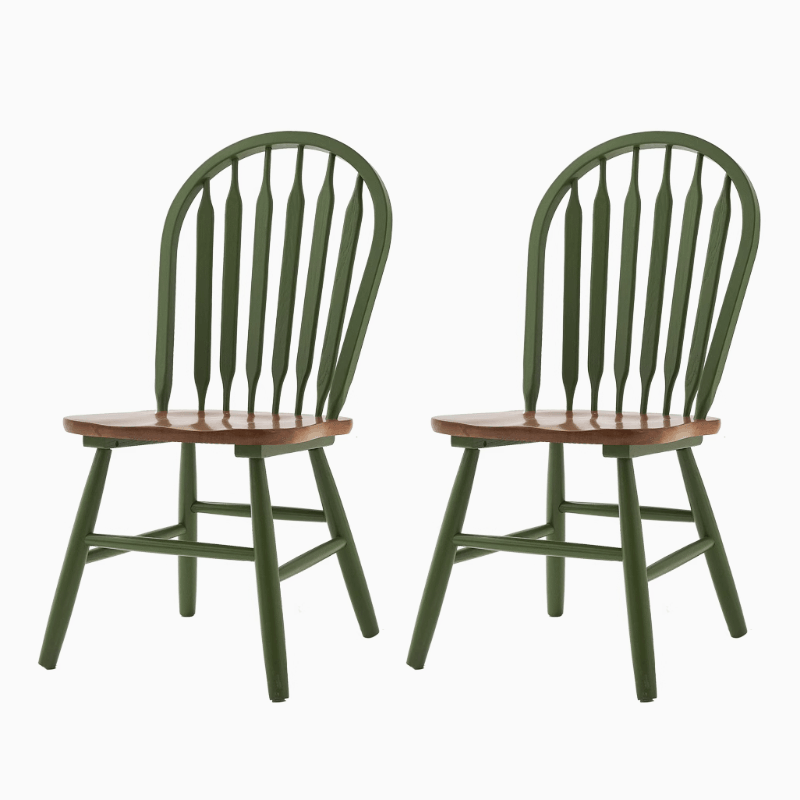 Oak Wood Windsor Back Side Chair for Home - Set of 2 - Image 15