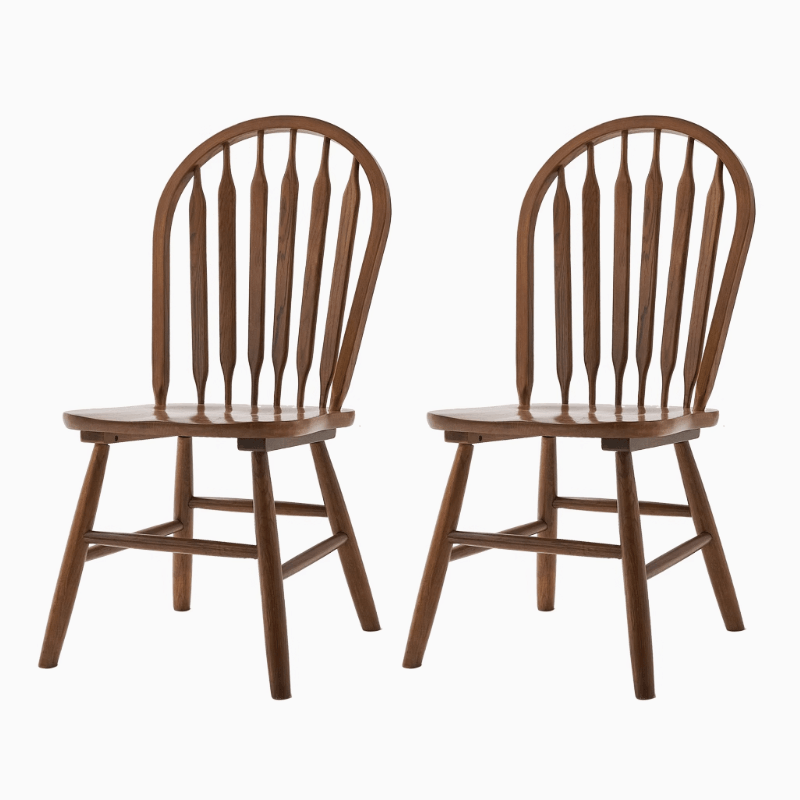 Oak Wood Windsor Back Side Chair for Home - Set of 2 - Image 16