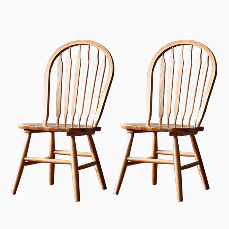 Oak Wood Windsor Back Side Chair for Home - Set of 2 - Image 19