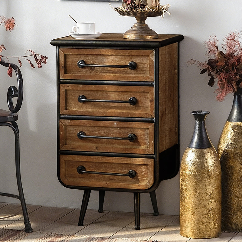 Living Room Storage Cabinet Industrial Tall Kitchen Cabinets With 4 Drawers - Image 2