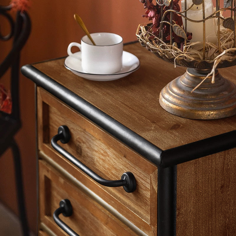 Living Room Storage Cabinet Industrial Tall Kitchen Cabinets With 4 Drawers - Image 3