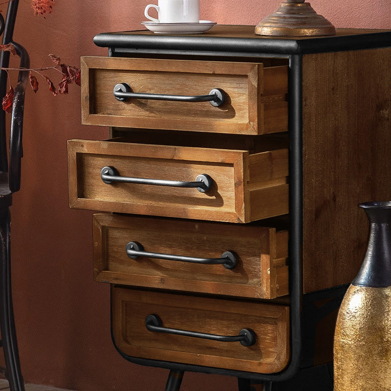 Living Room Storage Cabinet Industrial Tall Kitchen Cabinets With 4 Drawers - Image 4