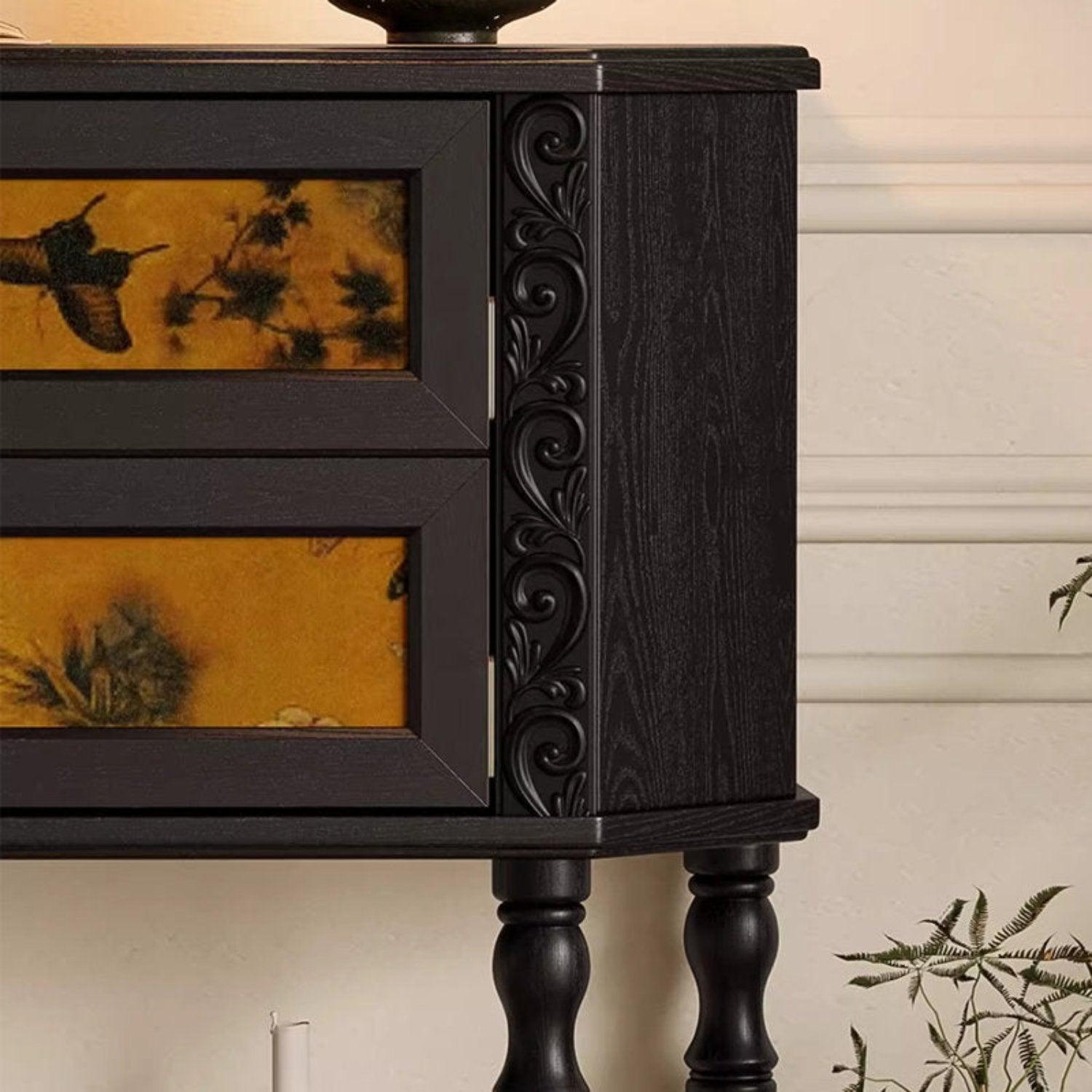 H35" Light Luxury Accent Solid Wood Storage Console Table Cabinet - Image 3