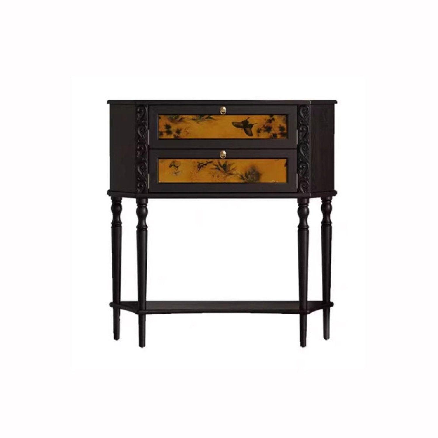 H35" Light Luxury Accent Solid Wood Storage Console Table Cabinet - Image 6