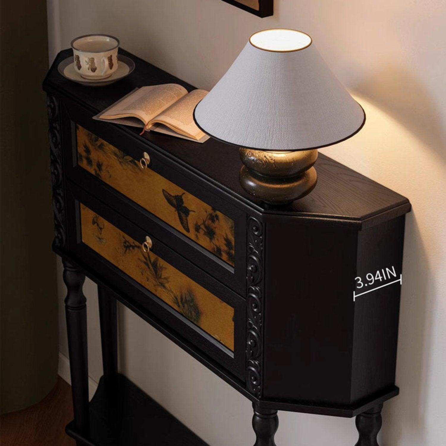 H35" Light Luxury Accent Solid Wood Storage Console Table Cabinet - Image 8