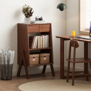 Alternative view of Solid Wood Floor-Standing Rack Living Room Bookshelf Storage Cabinet